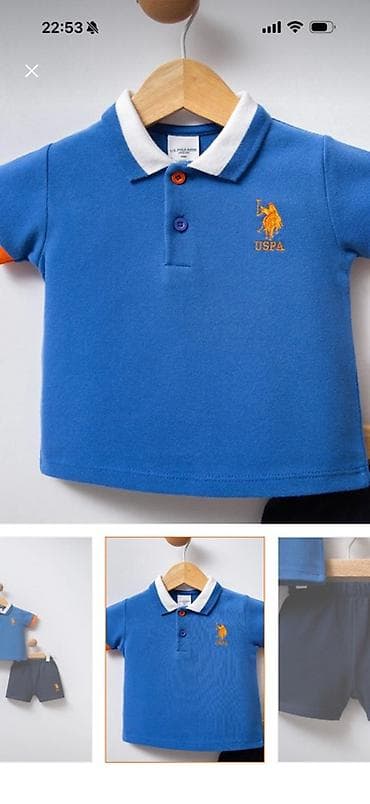 usaq godekceleri: U.S. Polo Assn. (USPA) körpə dəst – qısaqol polo köynək və şort. az — 2