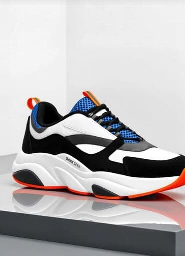 kişilər ucun qacış krossovkaları: DARK SEER kişi krossovkaları - Rənglər: ağ, qara və boz panellər; — 2