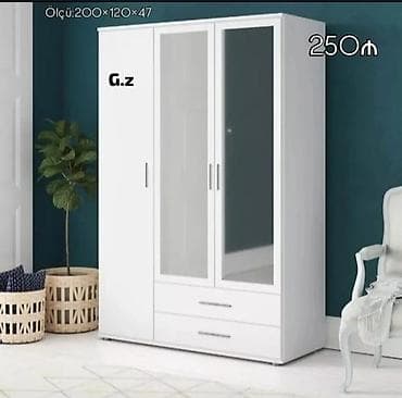 gen: 3 qapılı, Güzgülü, Ağ, Açılan, Düz dolab — 1