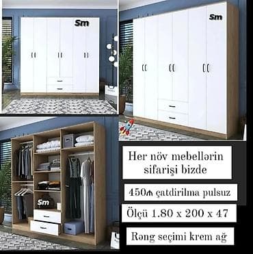 bal peteyi: Yeni, 4 qapılı, Siyirməli, Ağ, Açılan, Düz dolab — 1