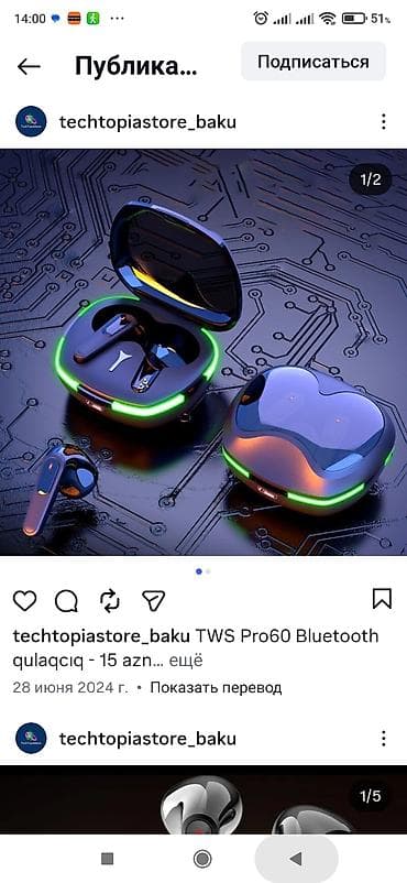 bluetooth: TWS Pro60 Bluetooth qulaqcıq - Tam simsiz TWS dizaynı - Şarj qutusu — 1