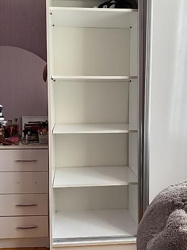 qardırob: 2 qapılı, Ağ, Digər material, Kupe, Düz dolab — 2