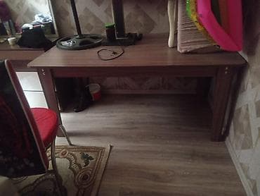 qoz agacindan stol: Qonaq otağı üçün, İşlənmiş, Açılmayan, Dördbucaq masa, 6 stul — 3