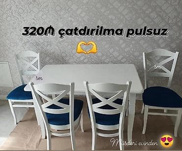 Yeni, Dördbucaq masa, 4 stul