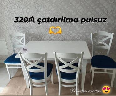 qabax stolu: Yeni, Dördbucaq masa, 4 stul — 1