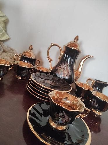 nelbeki: Çay dəsti, rəng - Qara, Keramika, 6 nəfərlik — 1