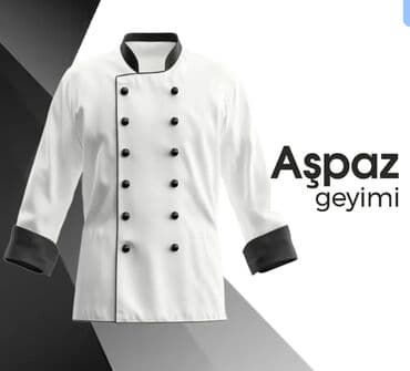 qara koynək: Qısaqol, qara aşpaz köynəyi. Köynəyin düymələri və qıraqları qırmızı — 11
