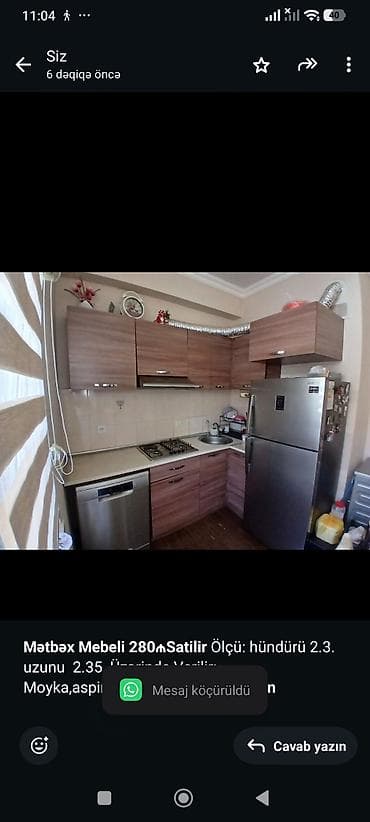 *Mətbəx Mebeli 280₼Satilir* Ölçü: hündürü 2.3. uzunu 2.35 Üzərinde at lalafo.az *Mətbəx Mebeli 280₼Satilir* Ölçü: hündürü 2.3. uzunu 2.35 Üzərinde