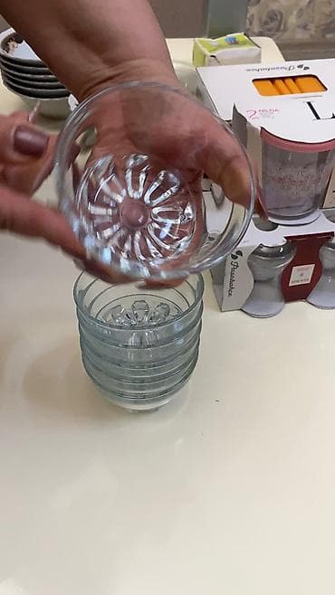 Şüşə desert/kokteyl kasaları dəsti - Material: şəffaf, qalın şüşə - — 3