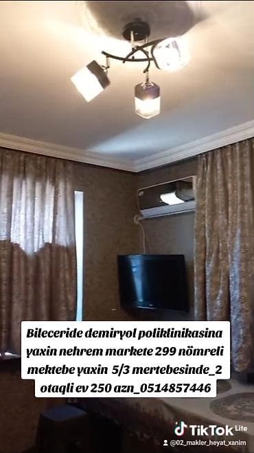 60 kv. m, 2 otaqlı, Telefon, Qaz, İşıq
