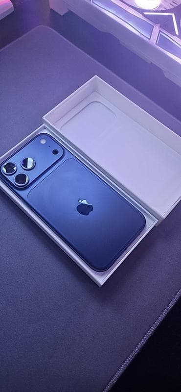 IPhone 17 Pro Max, 256 GB, Mavi, Barmaq izi, Simsiz şarj, Face ID