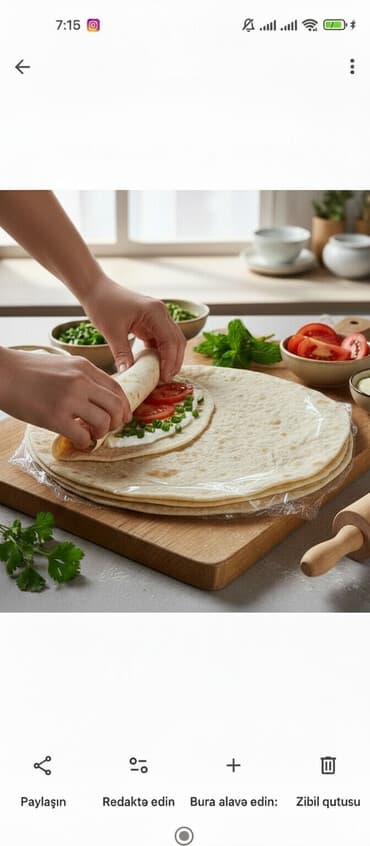 tort ucun sekilli vafli ler: Məhsul: Lavaş (nazik yuxa) Təsvir: - Təndirdə/qızdırılmış səthdə — 1