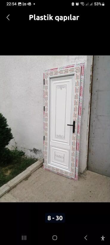 qapı setkaları: Yeni Plastik qapı 80x200 sm Zamok və çərçivə ilə, Zəmanətli, Pulsuz quraşdırma, Ödənişli çatdırılma, Rayonlara çatdırılma, Pulsuz çatdırılma — 14