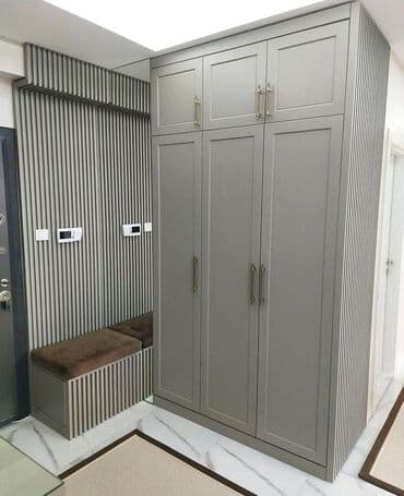 шкаф в зал: Künc dolab, Dəhliz üçün, Ayaqqabı üçün, Açılan, Korpuslu, 3 qapılı — 1