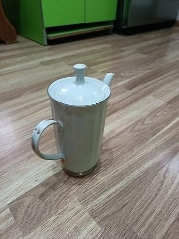 caynik: İşlənmiş, rəng - Ağ, Dəm caydanı, Farfor — 2