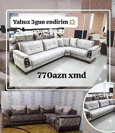 сырдуу бал: Künc divan dəsti - L‑şəkilli, geniş oturma sahəsi - Yumşaq, rahat — 1