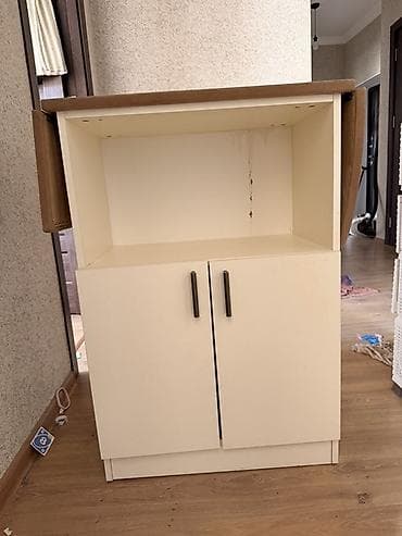 metbex divani: Ütü üçün çoxfunksiyalı şkaf - Rəng: krem korpus, qəhvəyi üst tabla - — 1