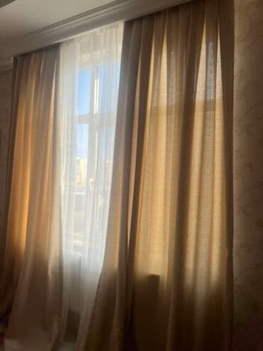 rcd pərdə: Bej rəngli pərdə dəsti - Tərkib: qalın teksturalı bej fon pərdələr və — 1