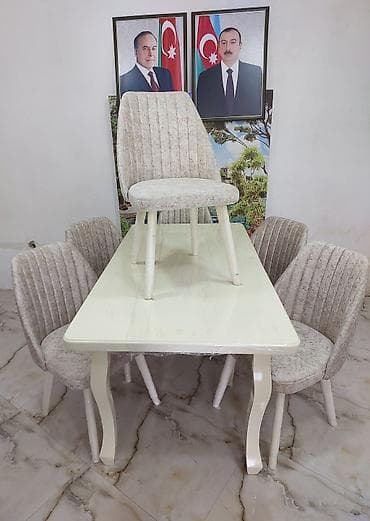 oturacaq: Qonaq otağı üçün, Yeni, Açılan, Kvadrat masa, 6 stul — 2