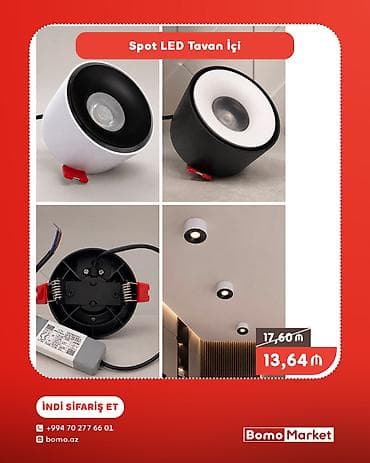 spot isiq: Spot LED Tavan İçi - İstifadə sahəsi: ev, ofis, dəhliz, vitrin və — 1