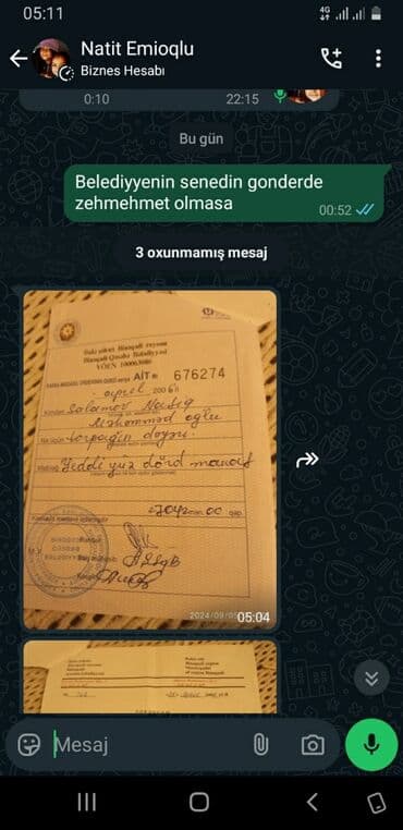 biləcəridə torpaq satılır: 4 sot, Tikinti, Barter mümkündür, Bələdiyyə — 2