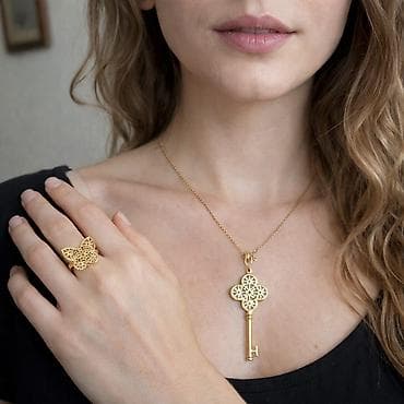 Dəstə daxildir: Üzük, Sep, Kulon, Sarı qızıl, 585 Əyar, 9 g