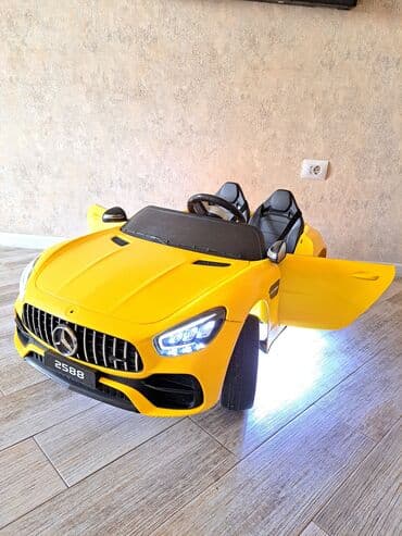 детский мотоцикл каталка: Uşaq üçün elektrikli ride-on avtomobil – sarı rəngdə sport kabriolet — 6
