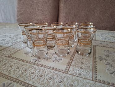 nerj qablar: Rümkalar, rəng - Ağ, Şüşə, 12 ədədli dəst, SSRİ — 2