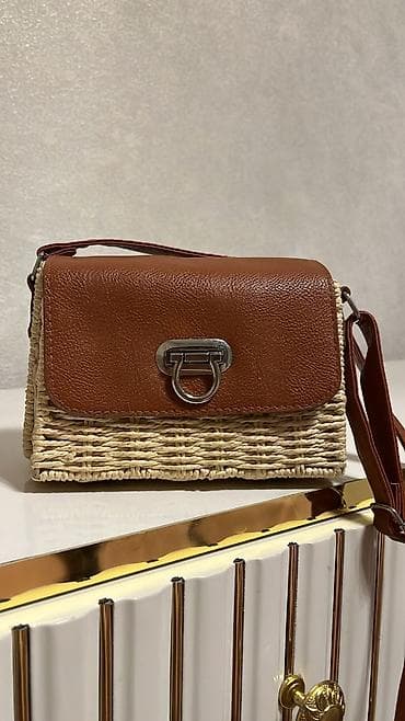 kombi pompası: Rattan detallı çiyin çantası - Material: Alt hissə hörmə/rattan, üst — 1