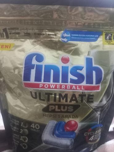 planşet qabları: Finish Powerball Ultimate Plus – Hepsi 1 Arada, 40 ədəd qab‑qacaq — 1