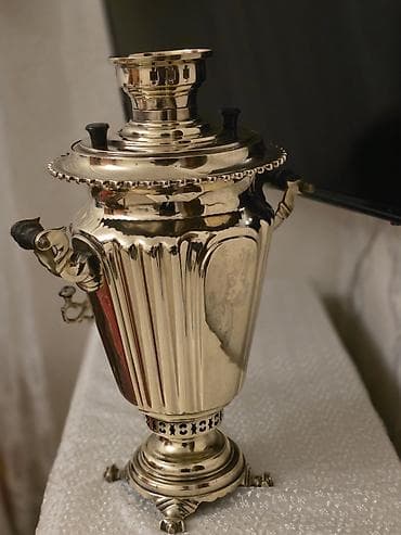 mis samavar: Klassik kömürlə işləyən samovar - Material: parlaqlaşdırılmış — 4