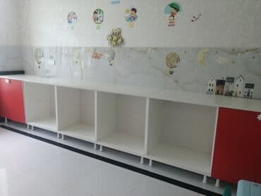 uşaq şkaf: Ofis mebel dəsti – masa, dolablar və resepsiyon stendi - İş masası — 5