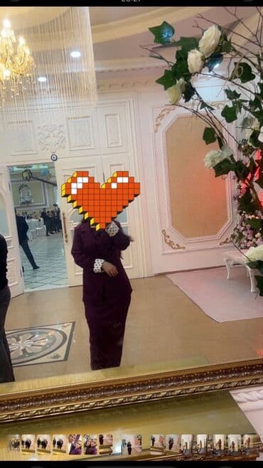 женские восточные костюмы: Qadın geyim dəsti - Ağ fonlu, xırda çiçək naxışlı uzun don: boğazı — 2