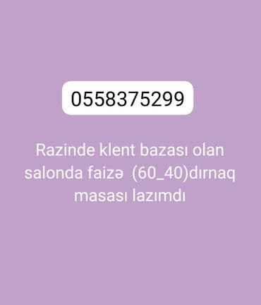 dirnaq usdasi: Dırnaq ustası tələb olunur, Fiks edilmiş ödəniş, 6 ildən artıq təcrübə — 1