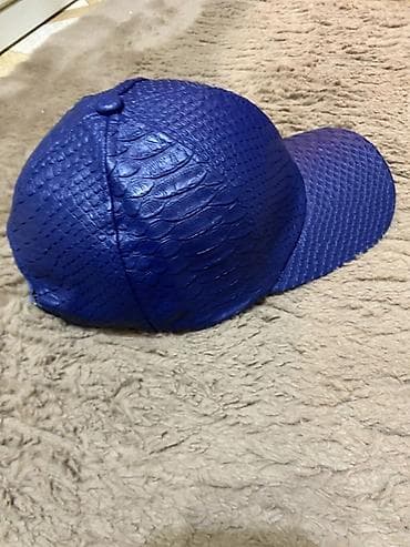 Kepkalar: Mavi rəngli qapaqlı kepka - Material: süni dərini xatırladan — 3