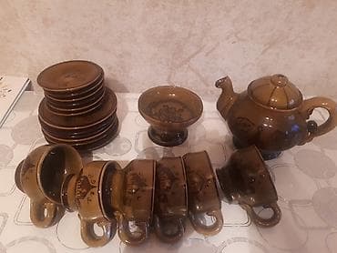 Qəhvə dəsti, rəng - Qəhvəyi