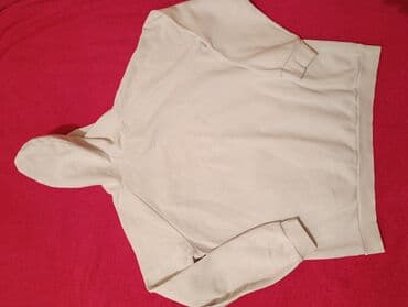 женские свитшоты с принтом: Açıq bej rəngli kapüşonlu svitşot - Klassik uniseks model - Kapüşon — 1