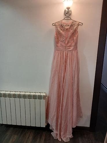 vecerni don: Şaftalı rəngində uzun ziyafət/libas - Model: Uzun, axıcı ətəkli — 3