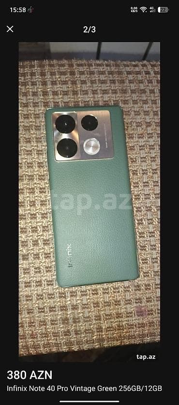 vector robot qiymeti: Infinix Note 40 Pro, 256 GB, rəng - Yaşıl, Simsiz şarj — 1