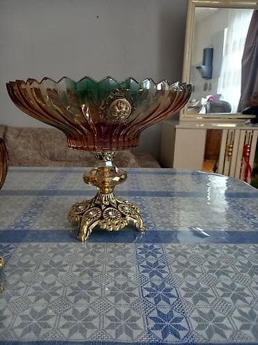 cerez: Zərif dekorativ şirniyyat qabı dəsti - 5 parçadan ibarət stolüstü — 3