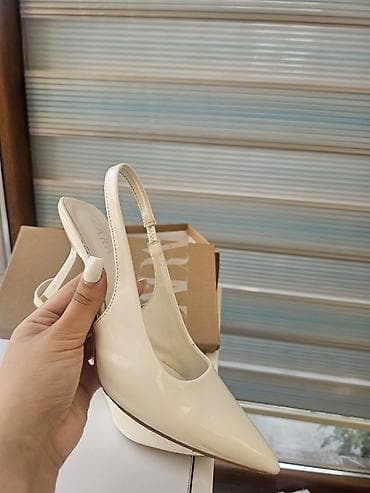 Tuflilər: ZARA qadın ayaqqabısı – slingback model - Rəng: White (ağ) - Ölçü: 38 — 4