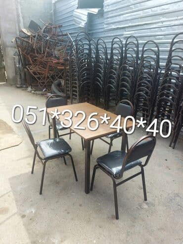 Masa və oturacaq dəstləri: Qonaq otağı üçün, Yeni, Açılan, Dördbucaq masa, 2 stul — 6