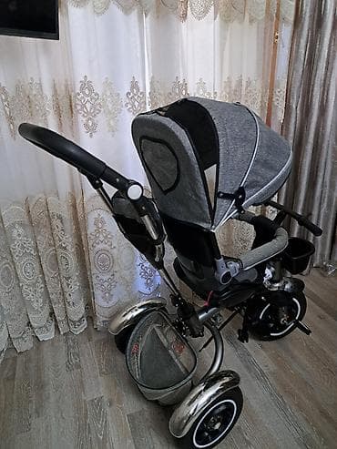 3 tekerli velosiped: Uşaq üçtəkərli velosipedi – valideyn idarəetməsi və günqoruyucu tentlə — 6