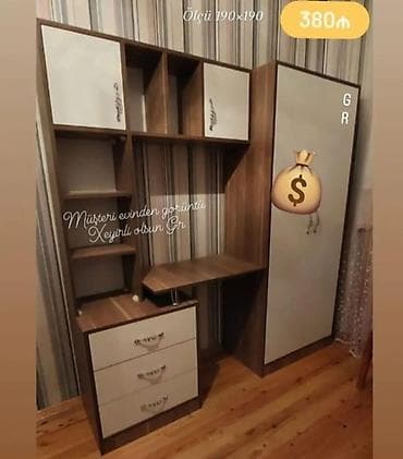 Uşaq/yeniyetmə otağı üçün modul mebel dəsti - Ölçü: 190×190 (şəkildə