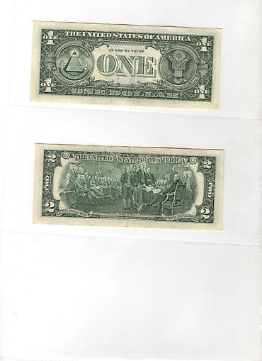 2 dollar satilir: Məhsul: ABŞ dollar banknotları dəsti (1$ və 2$) Təsvir: - 1 ABŞ — 2