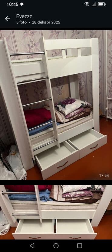 Sifarişlə mebel: Oğlan və qız üçün, Çarpayı, Matrassız, Siyirməli, MDF — 5