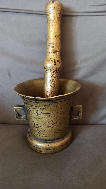 mis samovar: Məhsul: Bürkə və dəstə (havan) 1900 год бронза высата 10 см - — 1