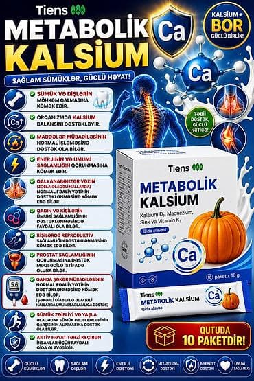 Tiens Metabolik Kalsium – qida əlavəsi Tərkib və forma: - Kalsium D3