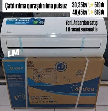 kondisoner usta: MİDEA‼️ kondisionerləri . Çatdırılma və quraşdırılma xidməti+3m mis — 1