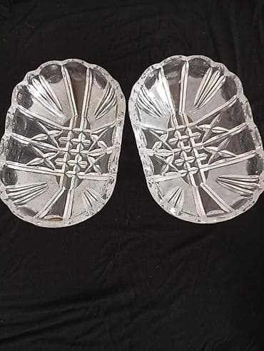 kul qabı: Kəsmə naxışlı şüşə qablar – 2 ədəd dəst - Material: qalın, şəffaf — 3